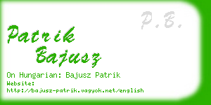 patrik bajusz business card